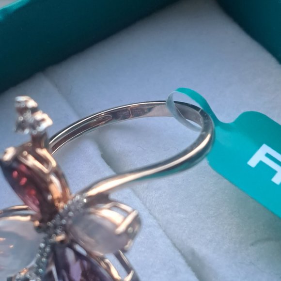 NWT Effy Gemstones Butterfly Ring in 14K Rose Gold - Picture 3 of 5